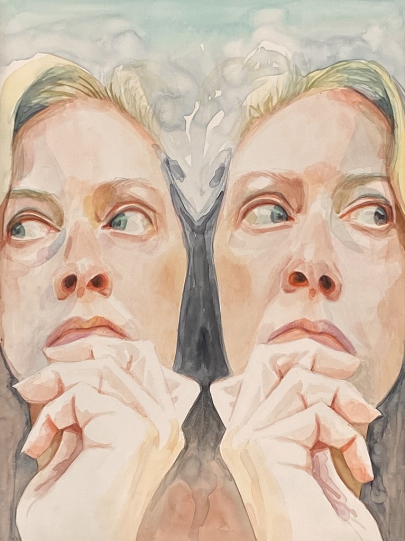 &ldquo;The Thinker #2&rdquo; — watercolor on mineral paper